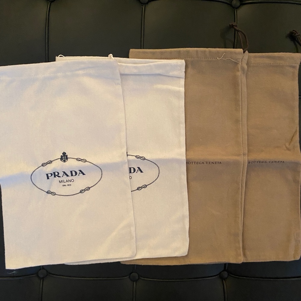 prada and bottega Veneta shoe dust bag